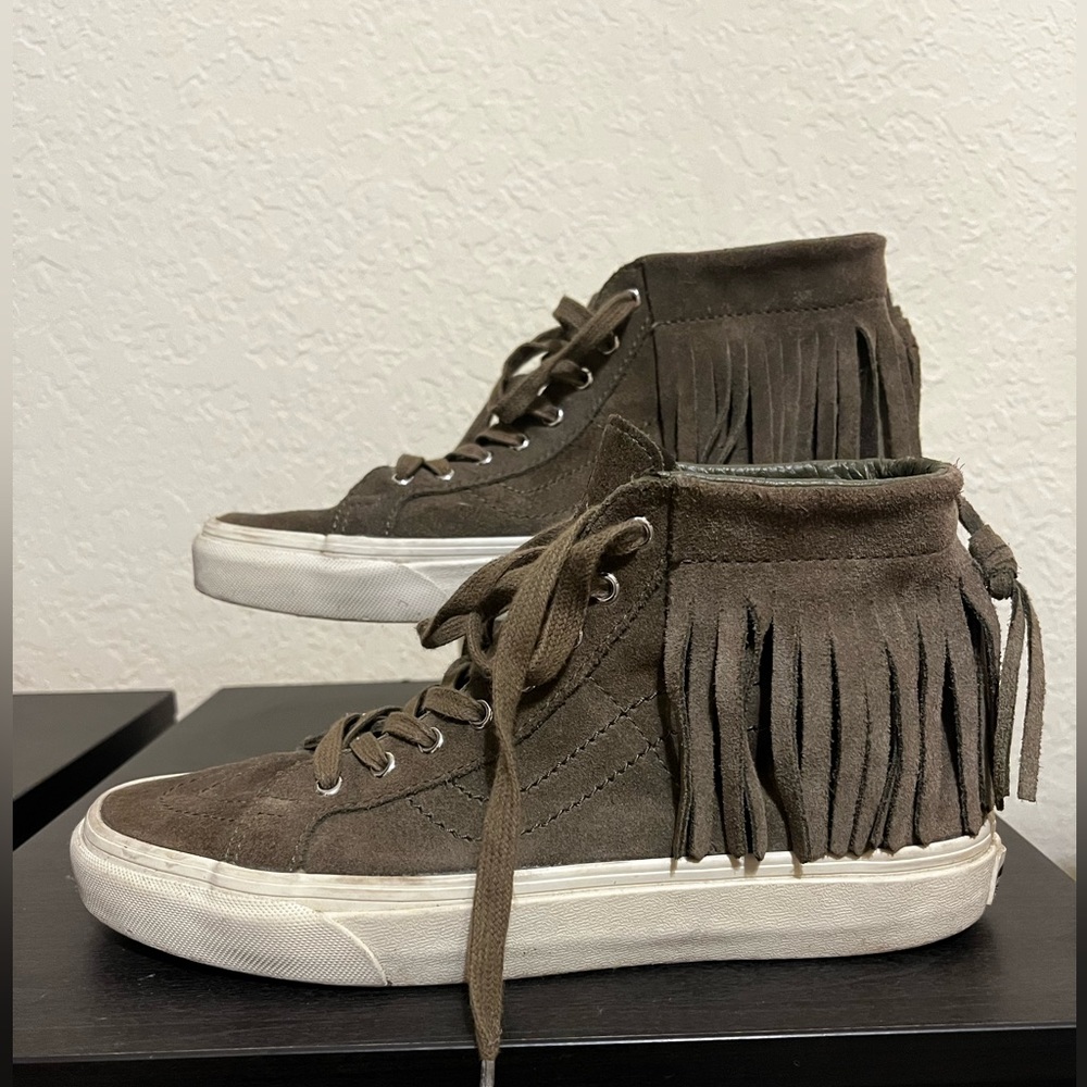 Sk8 high vans - suede Olive green